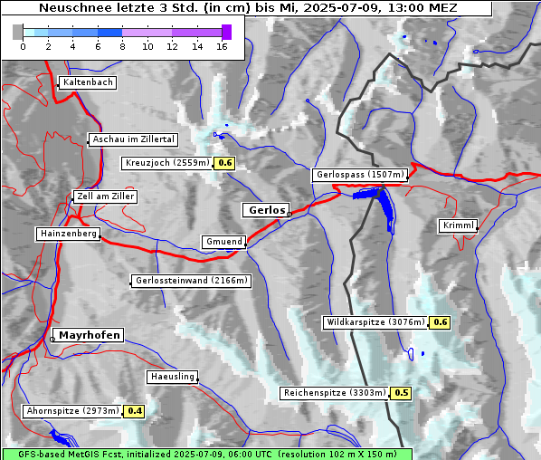 Neuschnee, 9. 7. 2025