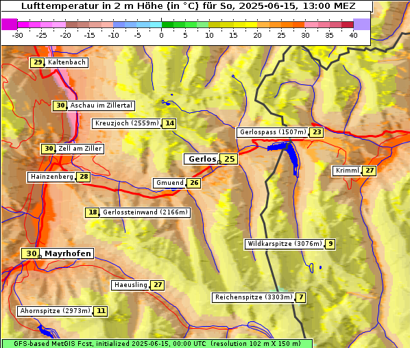 Temperatur, 15. 6. 2025