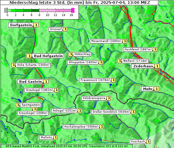 Niederschlag, 4. 7. 2025