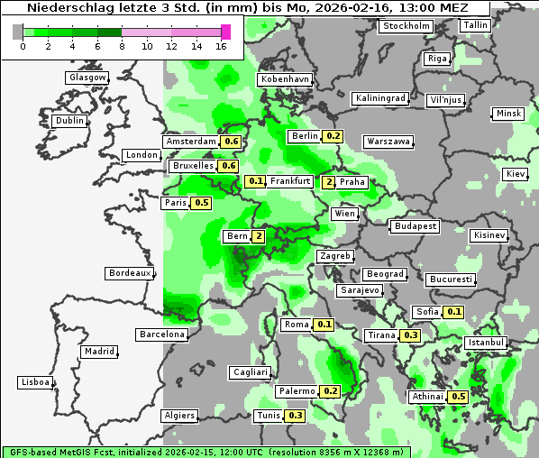Niederschlag, 16. 2. 2026
