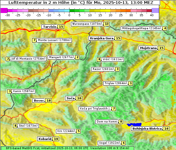 Temperatur, 13. 10. 2025