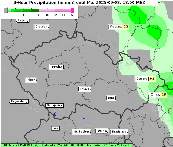Niederschlag, 8. 9. 2025