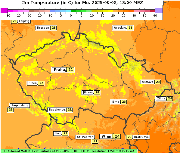 Temperatur, 8. 9. 2025