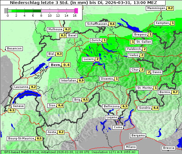 Niederschlag, 31. 3. 2026