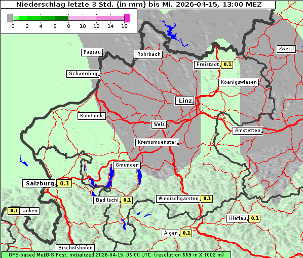 Niederschlag, 15. 4. 2026