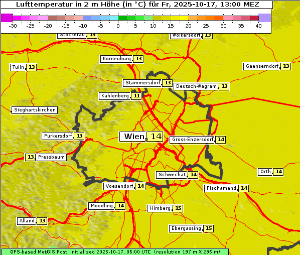 Temperatur, 17. 10. 2025