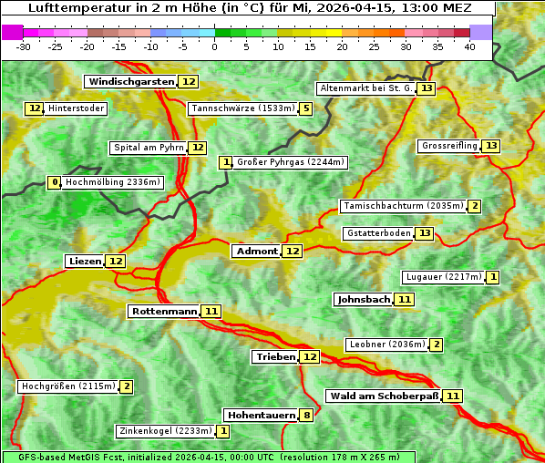 Temperatur, 15. 4. 2026
