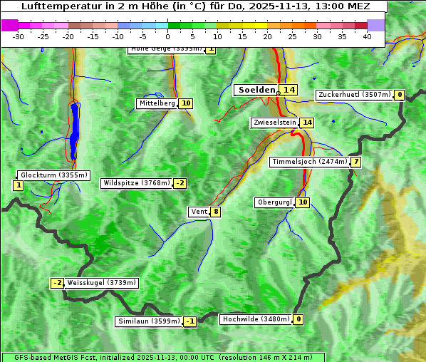 Temperatur, 13. 11. 2025