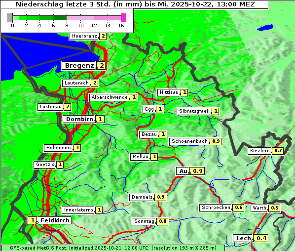 Niederschlag, 22. 10. 2025