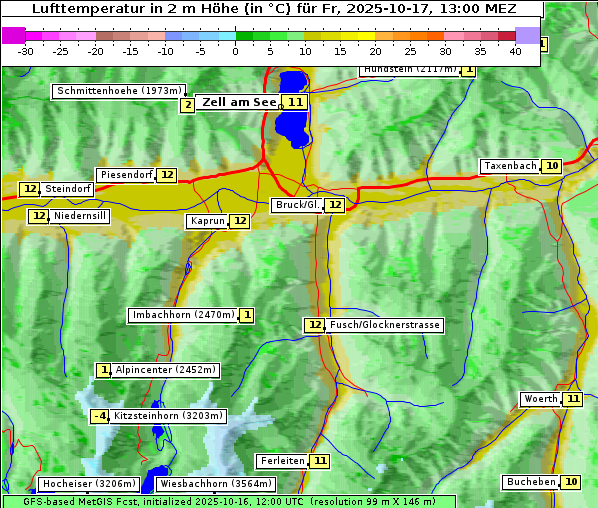 Temperatur, 17. 10. 2025