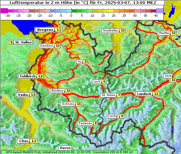 Temperatur, 7. 3. 2025