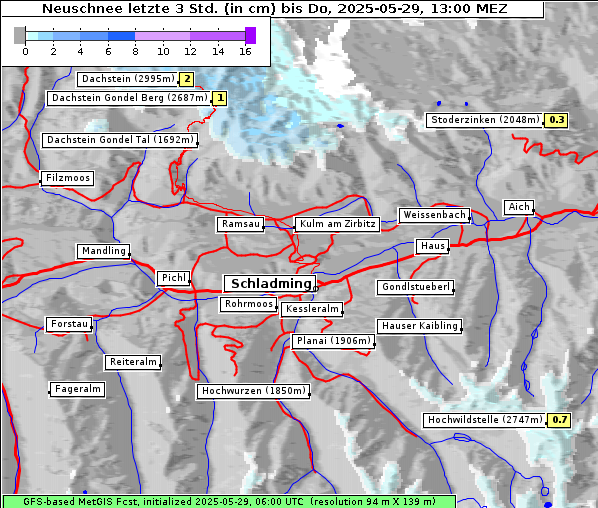 Neuschnee, 29. 5. 2025