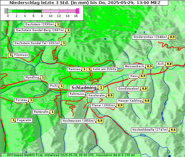 Niederschlag, 29. 5. 2025