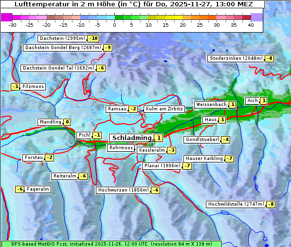 Temperatur, 27. 11. 2025