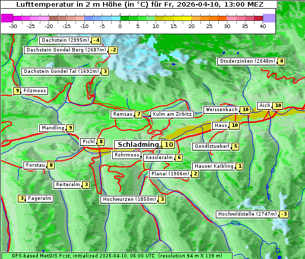 Temperatur, 10. 4. 2026