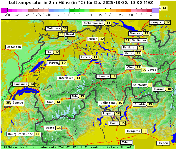 Temperatur, 30. 10. 2025