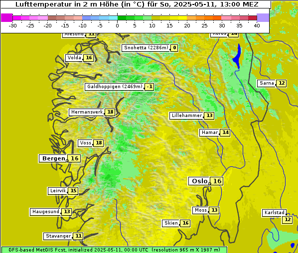 Temperatur, 11. 5. 2025