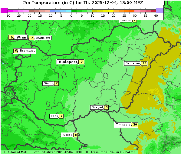 Temperatur, 4. 12. 2025
