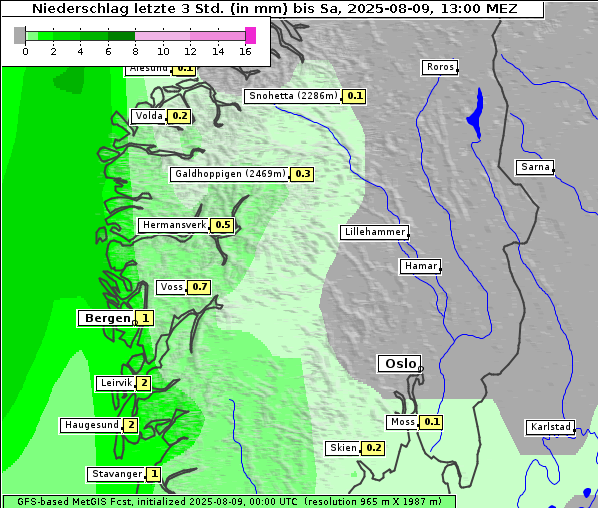 Niederschlag, 9. 8. 2025
