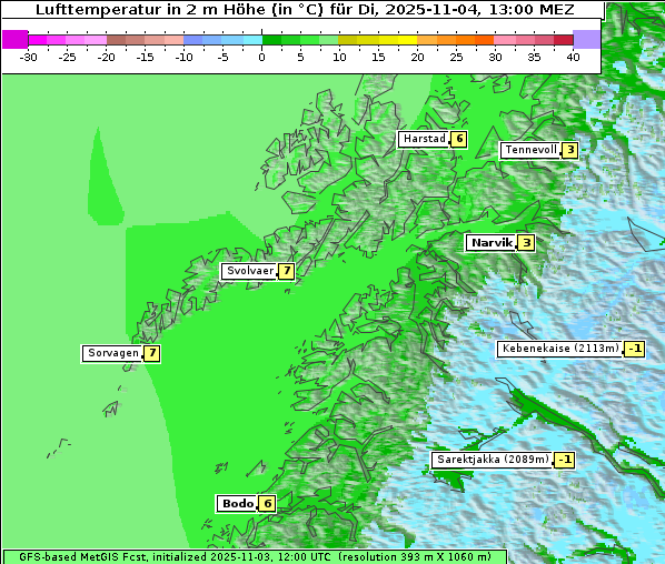 Temperatur, 4. 11. 2025
