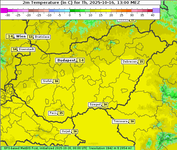 Temperatur, 16. 10. 2025