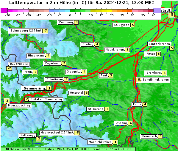 Temperatur, 21. 12. 2024