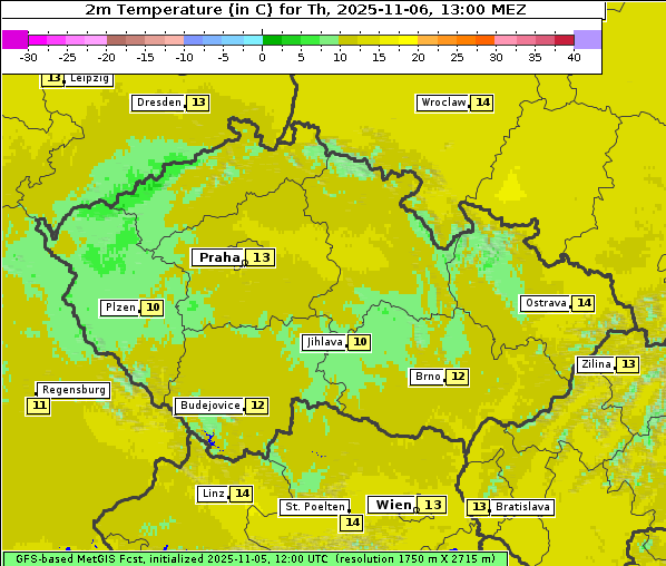 Temperatur, 6. 11. 2025