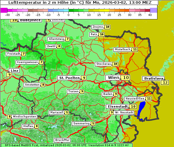 Temperatur, 2. 3. 2026