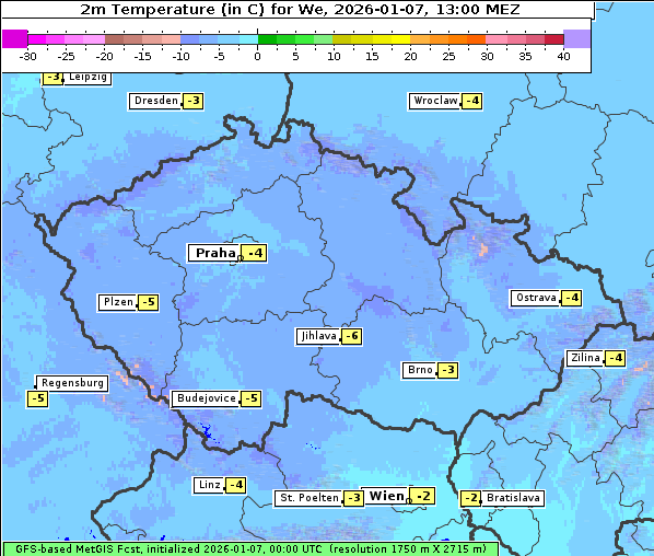 Temperatur, 7. 1. 2026