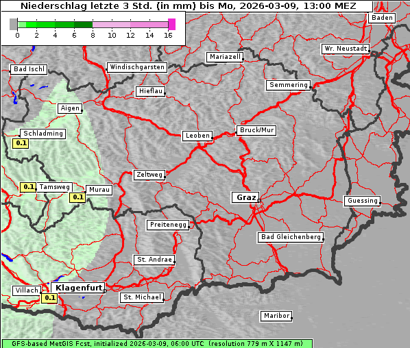 Niederschlag, 9. 3. 2026