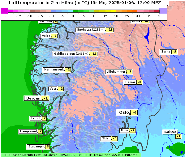 Temperatur, 6. 1. 2025