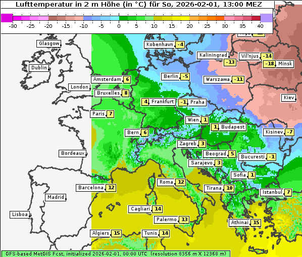 Temperatur, 1. 2. 2026