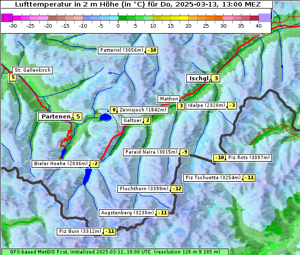 Temperatur, 13. 3. 2025