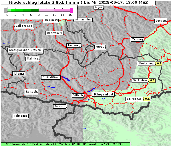Niederschlag, 17. 9. 2025