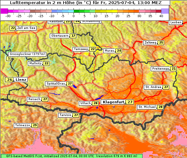 Temperatur, 4. 7. 2025