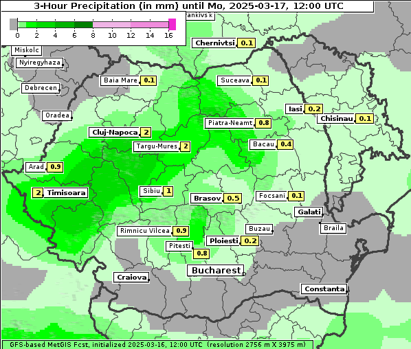 Niederschlag, 17. 3. 2025