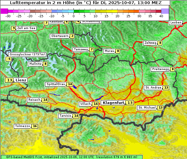 Temperatur, 7. 10. 2025