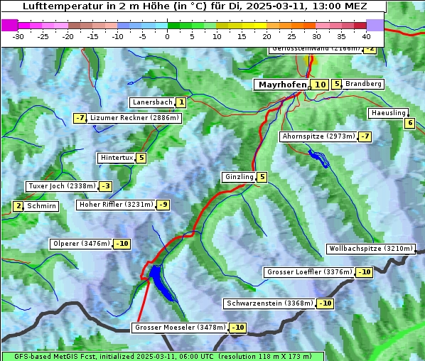 Temperatur, 11. 3. 2025