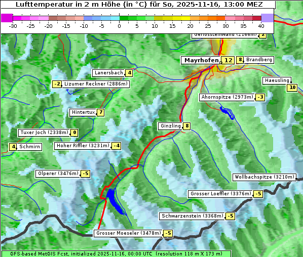 Temperatur, 16. 11. 2025