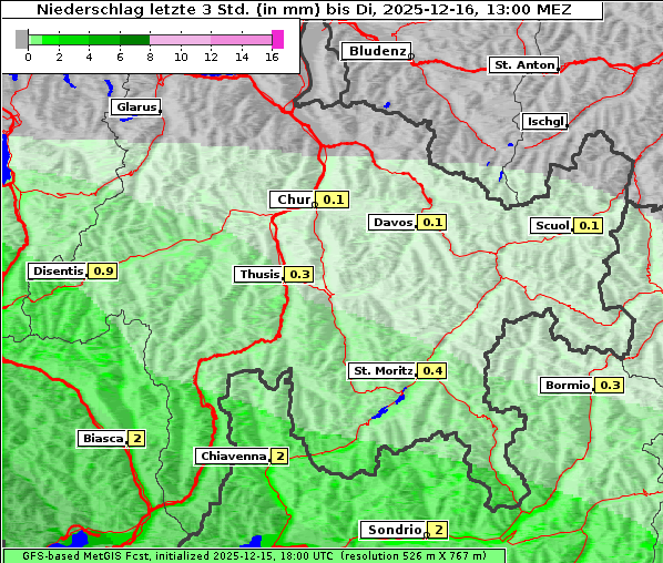 Niederschlag, 16. 12. 2025