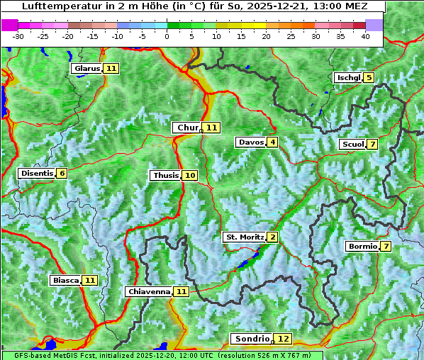 Temperatur, 21. 12. 2025