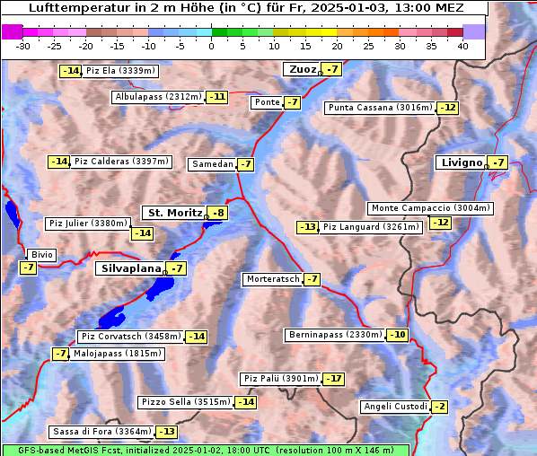 Temperatur, 3. 1. 2025