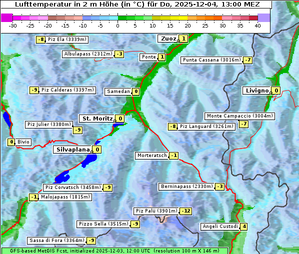 Temperatur, 4. 12. 2025