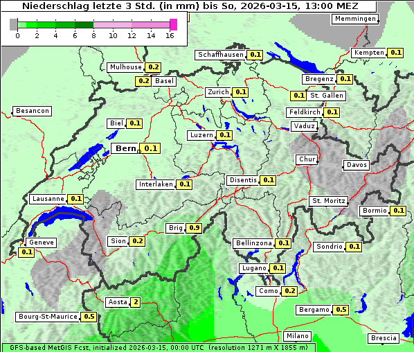 Niederschlag, 15. 3. 2026
