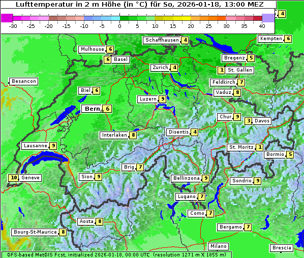 Temperatur, 18. 1. 2026
