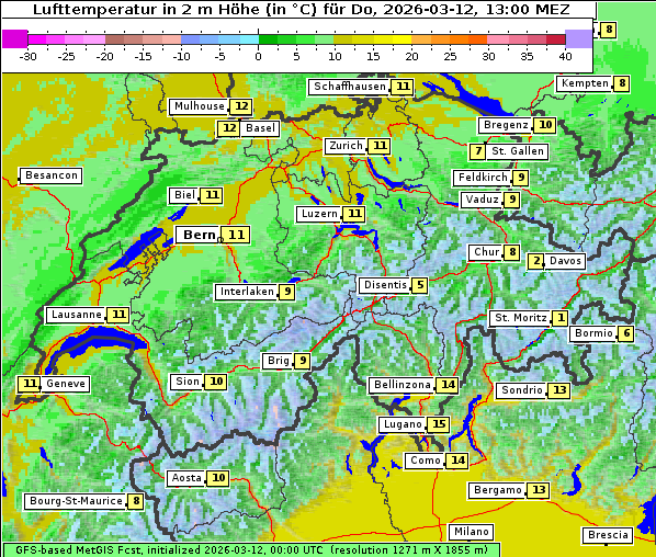 Temperatur, 12. 3. 2026