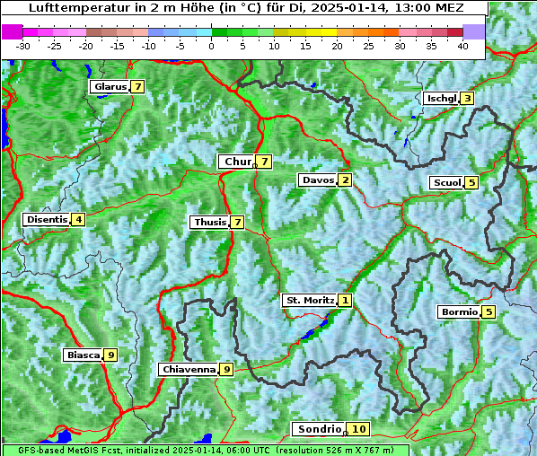 Temperatur, 14. 1. 2025