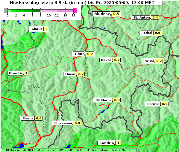 Niederschlag, 9. 5. 2025