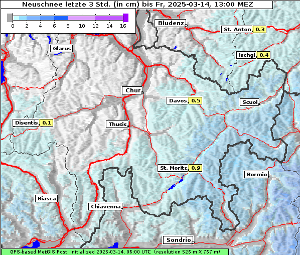 Neuschnee, 14. 3. 2025