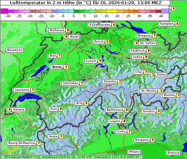 Temperatur, 20. 1. 2026